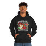 Rustic Cowboy Christmas Holiday Unisex Heavy Blend Hooded Sweatshirt! Winter Vibes!