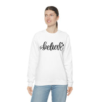 Believe Holiday Unisex Heavy Blend Crewneck Sweatshirt! Winter Vibes!