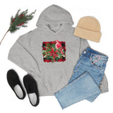 Buffalo Print Cardinal Holiday Unisex Heavy Blend Hooded Sweatshirt! Winter Vibes!