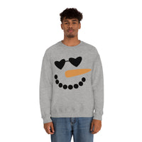 Snowman Heart Eyes Unisex Heavy Blend Crewneck Sweatshirt! Winter Vibes!