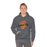 Kansas City Football Chief Outlined Unisex Heavy Blend Hooded Sweatshirt! Football Season!