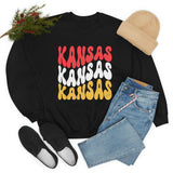 Kansas City Football Red Wave Unisex Heavy Blend Crewneck Sweatshirt! Football Season!