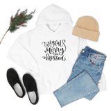 Joyful Merry Blessed Unisex Heavy Blend Hooded Sweatshirt! Winter Vibes!