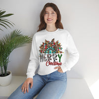 Merry Christmas Sunflower Holiday Unisex Heavy Blend Crewneck Sweatshirt! Winter Vibes!