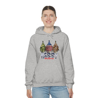 Rustic Military Merry Christmas Holiday Unisex Heavy Blend Hooded Sweatshirt! Winter Vibes!