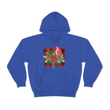 Buffalo Print Cardinal Holiday Unisex Heavy Blend Hooded Sweatshirt! Winter Vibes!