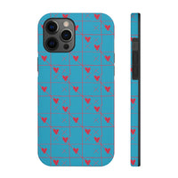 Valentines Day Tic Tac Toe Hearts Blue Tough Phone Cases, Case-Mate! Spring Vibes!