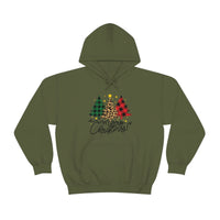 Merry Christmas Leopard Print Unisex Heavy Blend Hooded Sweatshirt! Winter Vibes!