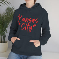 Kansas City Football Red Unisex Heavy Blend Hooded Sweatshirt! Football Season!