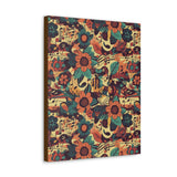 Vintage 70's Inspired Musical Notes Floral Canvas Gallery Wraps!