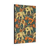 Vintage 70's Inspired Elephant Florals Canvas Gallery Wraps!