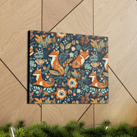 Vintage 70's Inspired Floral Foxy Canvas Gallery Wraps!