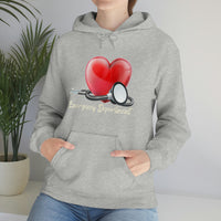 Valentines Day Stethoscope Heart Hug Emergency Department Unisex Heavy Blend Hooded Sweatshirt! Spring Vibes!