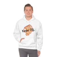 Kansas City Football Chief Outlined Unisex Heavy Blend Hooded Sweatshirt! Football Season!