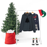 Star Christmas Tree Minimalistic Design Unisex Heavy Blend Hooded Sweatshirt! Winter Vibes!