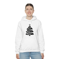 Christmas Tree Wrap Minimalistic Design Unisex Heavy Blend Hooded Sweatshirt! Winter Vibes!