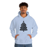 Christmas Tree Polka Dot Minimalistic Unisex Heavy Blend Hooded Sweatshirt! Winter Vibes!