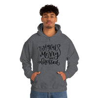 Joyful Merry Blessed Unisex Heavy Blend Hooded Sweatshirt! Winter Vibes!