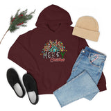 Merry Christmas Sunflower Holiday Unisex Heavy Blend Hooded Sweatshirt! Winter Vibes!