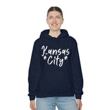 Kansas City Football White Logo Unisex Heavy Blend Hooded Sweatshirt! Football Season!