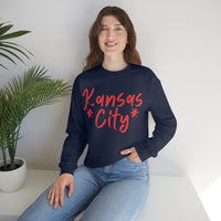 Kansas City Football Unisex Heavy Blend Crewneck Sweatshirt! Football Season!