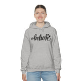 Believe Holiday Unisex Heavy Blend Hooded Sweatshirt! Winter Vibes!