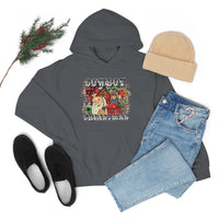 Rustic Cowboy Christmas Holiday Unisex Heavy Blend Hooded Sweatshirt! Winter Vibes!