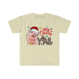 Rustic Merry Christmas Yall Pig Unisex Graphic Tees! Winter Vibes!