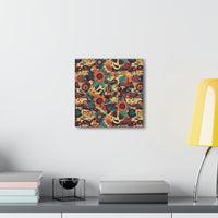 Vintage 70's Inspired Musical Notes Floral Canvas Gallery Wraps!