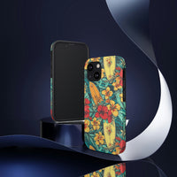 Vintage Floral Surfboard Blue and Yellow Tough Phone Cases, Case-Mate! Summer Vibes!