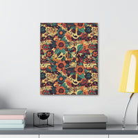 Vintage 70's Inspired Musical Notes Floral Canvas Gallery Wraps!