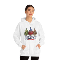 Rustic Military Merry Christmas Holiday Unisex Heavy Blend Hooded Sweatshirt! Winter Vibes!