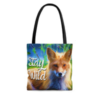 Stay Wild Water Color Fox Tote Bag! Freckled Fox Company! 3 Sizes Available!