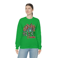 Merry Christmas Sunflower Holiday Unisex Heavy Blend Crewneck Sweatshirt! Winter Vibes!