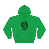 Coffee... Because its to Early for Wine Unisex Heavy Blend Hooded Sweatshirt! Sarcastic Vibes!