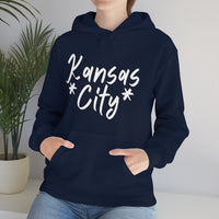 Kansas City Football White Logo Unisex Heavy Blend Hooded Sweatshirt! Football Season!