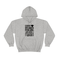 Coffee... Because Punching People is Frowned Upon! Unisex Heavy Blend Hooded Sweatshirt! Sarcastic Vibes!