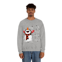 Tis The Season To Sparkle Snowman Unisex Heavy Blend Crewneck Sweatshirt! Winter Vibes!