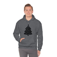 Christmas Tree Polka Dot Minimalistic Unisex Heavy Blend Hooded Sweatshirt! Winter Vibes!