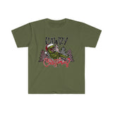 Rustic Rawry Christmas Dinosaur Holiday Unisex Graphic Tees! Winter Vibes!