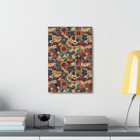 Vintage 70's Inspired Musical Notes Floral Canvas Gallery Wraps!