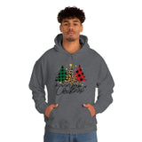 Merry Christmas Leopard Print Unisex Heavy Blend Hooded Sweatshirt! Winter Vibes!