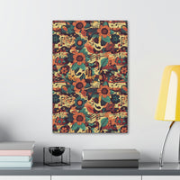 Vintage 70's Inspired Musical Notes Floral Canvas Gallery Wraps!