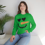 Snowman Heart Eyes Unisex Heavy Blend Crewneck Sweatshirt! Winter Vibes!