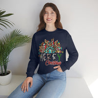 Merry Christmas Sunflower Holiday Unisex Heavy Blend Crewneck Sweatshirt! Winter Vibes!