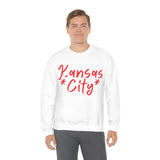 Kansas City Football Unisex Heavy Blend Crewneck Sweatshirt! Football Season!