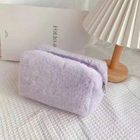 Soft Fur Travel Makeup Organizer Bag for Women