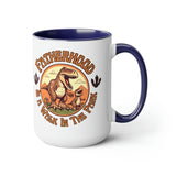 Fatherhood is a Walk in The Park Two-Tone Coffee Mugs, 15oz, Fathers Day!