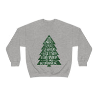 It's What is Around the Tree That Matters Unisex Heavy Blend Crewneck Sweatshirt! Winter Vibes!