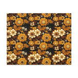 Vintage 70's Inspired Chocolate Florals Quilt Pattern Canvas Gallery Wraps!